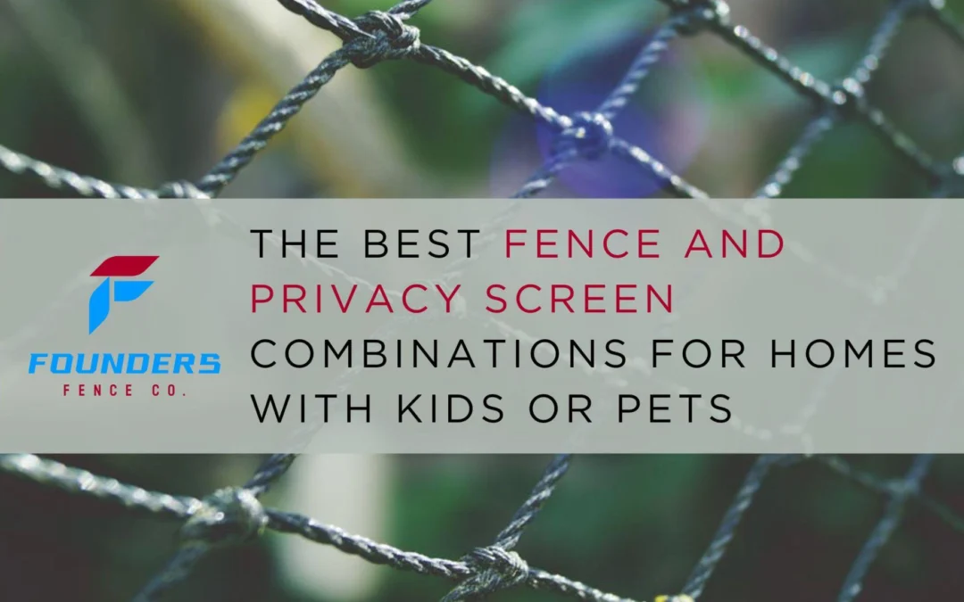 Chain link fence background with privacy screen highlighting fence and privacy screen combinations for homes with kids or pets.